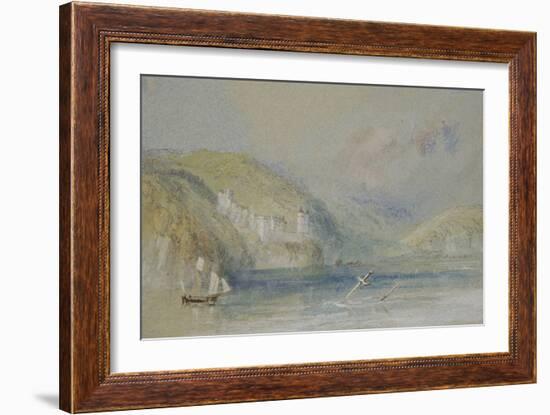 The Seine near Tancarville, C.1832 (W/C with Gouache and Pen & Ink on Paper)-Joseph Mallord William Turner-Framed Giclee Print