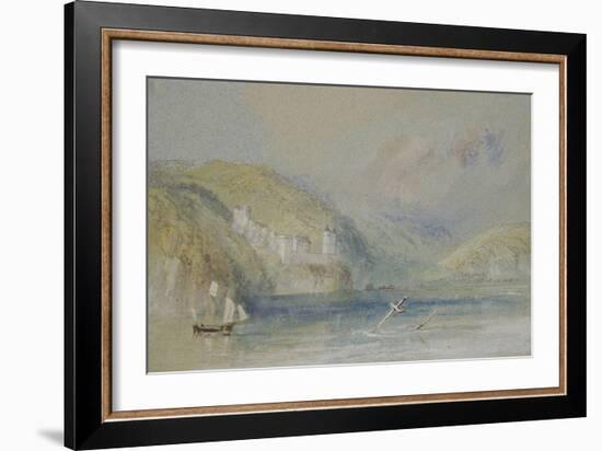 The Seine near Tancarville, C.1832 (W/C with Gouache and Pen & Ink on Paper)-Joseph Mallord William Turner-Framed Giclee Print