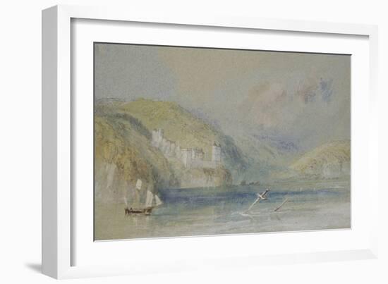 The Seine near Tancarville, C.1832 (W/C with Gouache and Pen & Ink on Paper)-Joseph Mallord William Turner-Framed Giclee Print