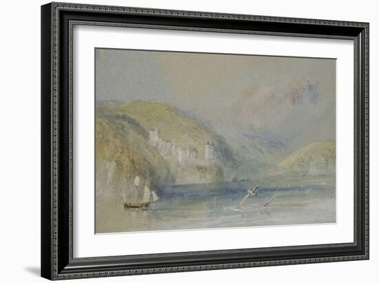 The Seine near Tancarville, C.1832 (W/C with Gouache and Pen & Ink on Paper)-Joseph Mallord William Turner-Framed Giclee Print