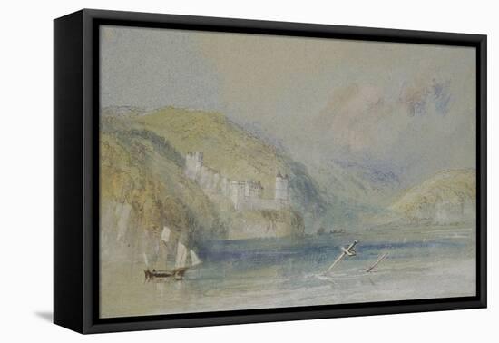 The Seine near Tancarville, C.1832 (W/C with Gouache and Pen & Ink on Paper)-Joseph Mallord William Turner-Framed Premier Image Canvas