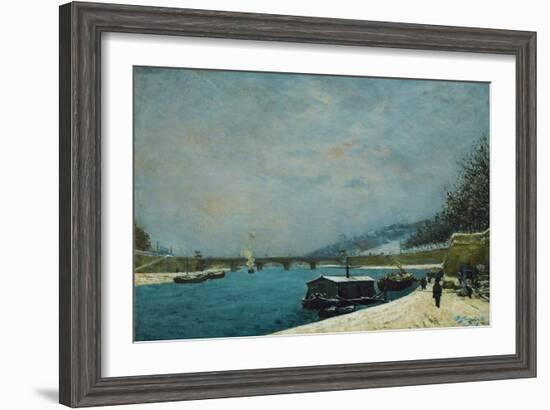 The Seine Near the Pont De Jena, Snow-Paul Gauguin-Framed Giclee Print