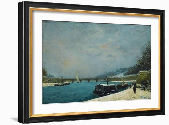 The Seine Near the Pont De Jena, Snow-Paul Gauguin-Framed Giclee Print