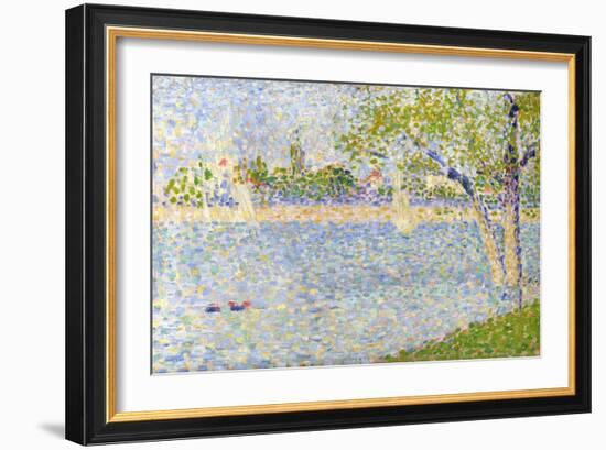The Seine Seen from La Grande Jatte, 1888-Georges Seurat-Framed Giclee Print
