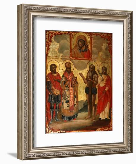 The Selected Saints before the Icon of Our Lady of Kazan, Late 18th Cent.-Evfimy Denisov-Framed Giclee Print