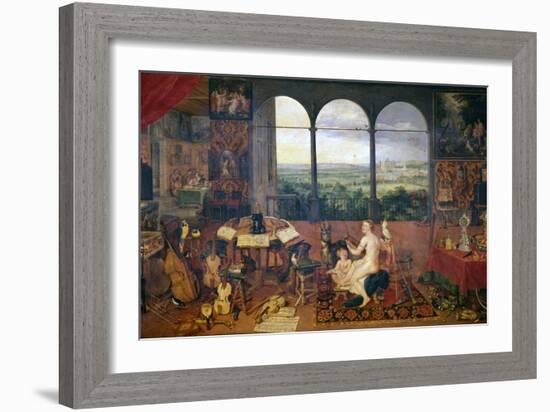 The Sense of Hearing, 1618-Jan Brueghel the Elder-Framed Premium Giclee Print