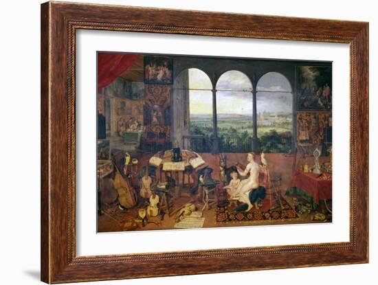 The Sense of Hearing, 1618-Jan Brueghel the Elder-Framed Premium Giclee Print