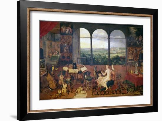 The Sense of Hearing, 1618-Jan Brueghel the Elder-Framed Premium Giclee Print