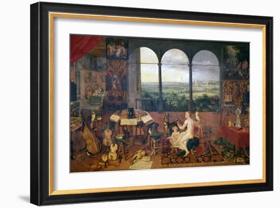 The Sense of Hearing, 1618-Jan Brueghel the Elder-Framed Premium Giclee Print