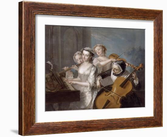 The Sense of Hearing, c.1744-7-Philippe Mercier-Framed Giclee Print