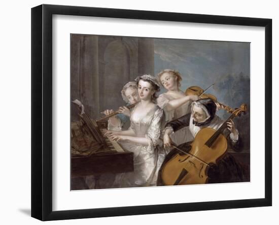 The Sense of Hearing, c.1744-7-Philippe Mercier-Framed Giclee Print