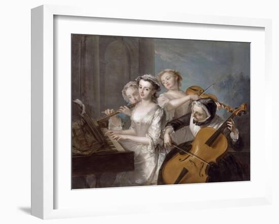 The Sense of Hearing, c.1744-7-Philippe Mercier-Framed Giclee Print