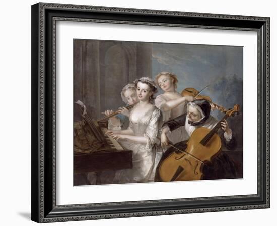 The Sense of Hearing, c.1744-7-Philippe Mercier-Framed Giclee Print