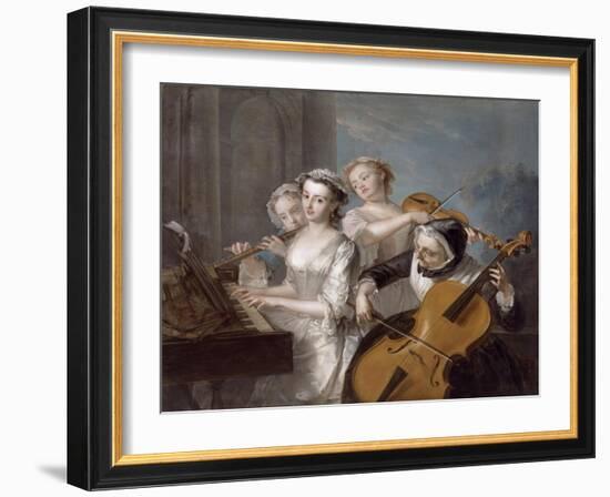 The Sense of Hearing, c.1744-7-Philippe Mercier-Framed Giclee Print