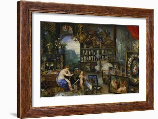 The Sense of Sight. (Executed with Peter Paul Rubens), 1617-Jan Brueghel the Elder-Framed Giclee Print