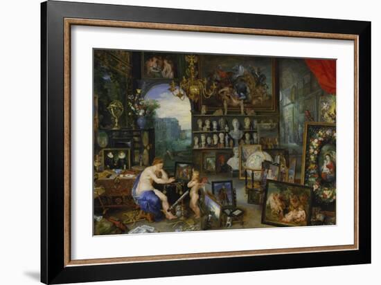 The Sense of Sight. (Executed with Peter Paul Rubens), 1617-Jan Brueghel the Elder-Framed Giclee Print