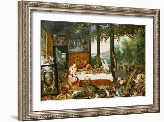 The Sense of Taste, 1618-Jan Brueghel the Elder-Framed Giclee Print