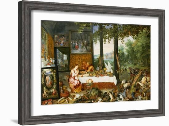 The Sense of Taste, 1618-Jan Brueghel the Elder-Framed Giclee Print