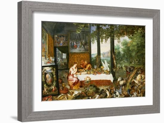 The Sense of Taste, 1618-Jan Brueghel the Elder-Framed Giclee Print