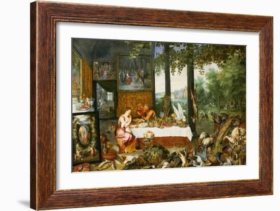 The Sense of Taste, 1618-Jan Brueghel the Elder-Framed Giclee Print