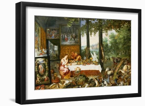 The Sense of Taste, 1618-Jan Brueghel the Elder-Framed Giclee Print