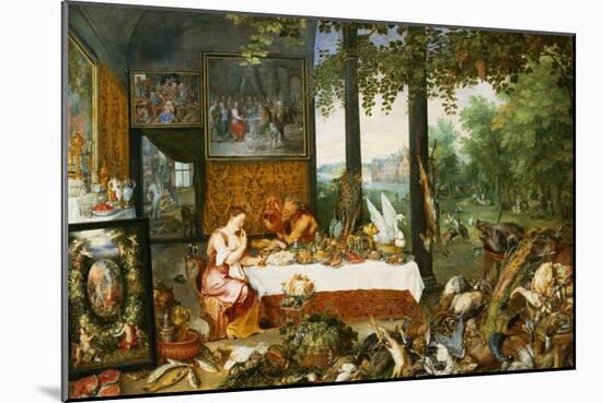 The Sense of Taste, 1618-Jan Brueghel the Elder-Mounted Giclee Print