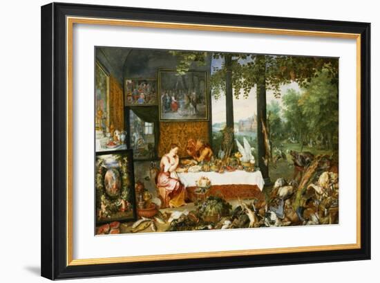 The Sense of Taste, 1618-Jan Brueghel the Elder-Framed Giclee Print