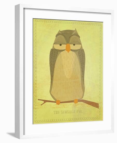 The Sensible Owl-John W^ Golden-Framed Art Print