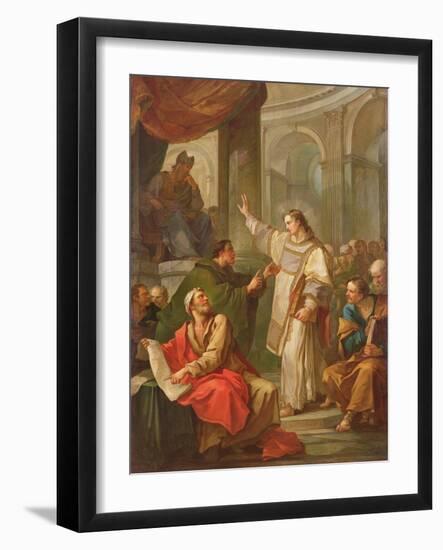 The Sermon of St. Stephen, 1745 (Oil on Canvas)-Charles Joseph Natoire-Framed Giclee Print