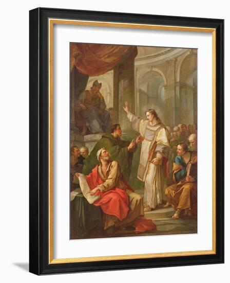 The Sermon of St. Stephen, 1745 (Oil on Canvas)-Charles Joseph Natoire-Framed Giclee Print