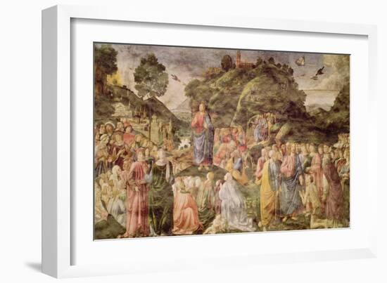 The Sermon on the Mount, from the Sistine Chapel, circa 1481-83-Cosimo Rosselli-Framed Giclee Print