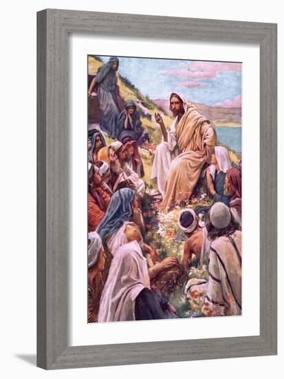 The Sermon on the Mount-Harold Copping-Framed Giclee Print