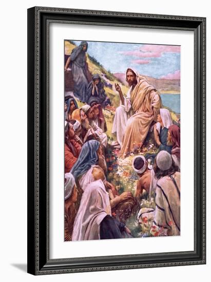 The Sermon on the Mount-Harold Copping-Framed Giclee Print