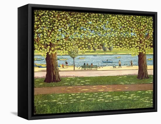 The Serpentine, Hyde Park, 1990-Liz Wright-Framed Premier Image Canvas