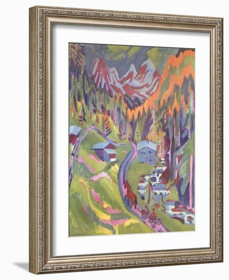 The Sertig Path in Summer, 1924-Ernst Ludwig Kirchner-Framed Giclee Print