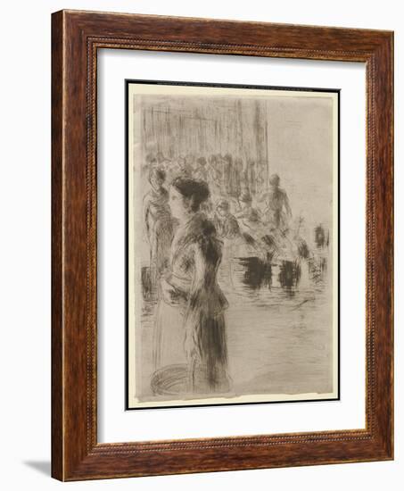 The Servant Girl Marketing, 1888 (Etching & Drypoint on Paper)-Camille Pissarro-Framed Giclee Print