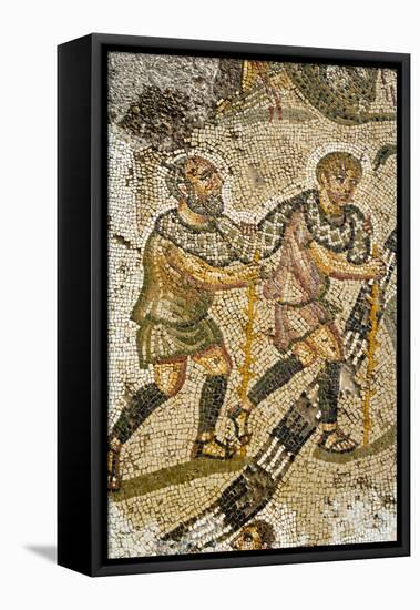 The servants, Mosaic, New House Of Hunt, Bulla Regia Archaeological Site-Nico Tondini-Framed Premier Image Canvas