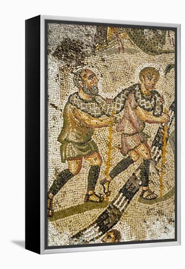 The servants, Mosaic, New House Of Hunt, Bulla Regia Archaeological Site-Nico Tondini-Framed Premier Image Canvas