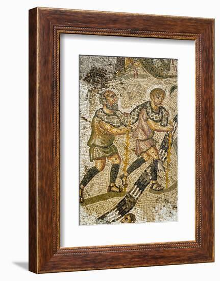 The servants, Mosaic, New House Of Hunt, Bulla Regia Archaeological Site-Nico Tondini-Framed Photographic Print