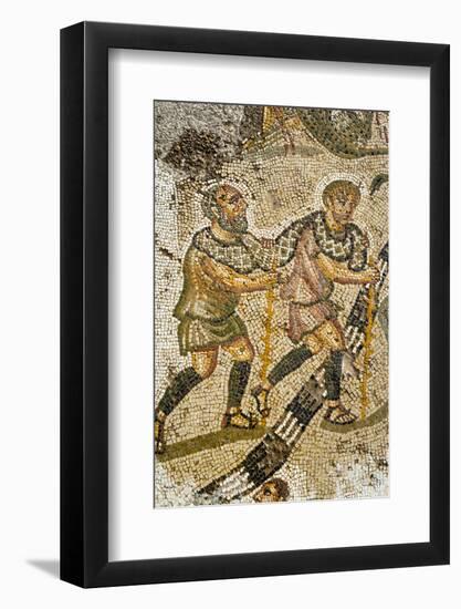 The servants, Mosaic, New House Of Hunt, Bulla Regia Archaeological Site-Nico Tondini-Framed Photographic Print