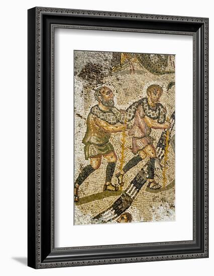 The servants, Mosaic, New House Of Hunt, Bulla Regia Archaeological Site-Nico Tondini-Framed Photographic Print