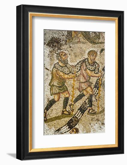 The servants, Mosaic, New House Of Hunt, Bulla Regia Archaeological Site-Nico Tondini-Framed Photographic Print