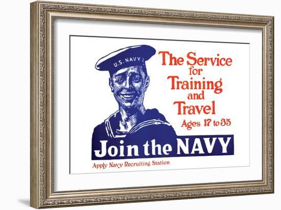 The Service for Training and Trave, Join the Navy, c.1917-James Montgomery Flagg-Framed Art Print