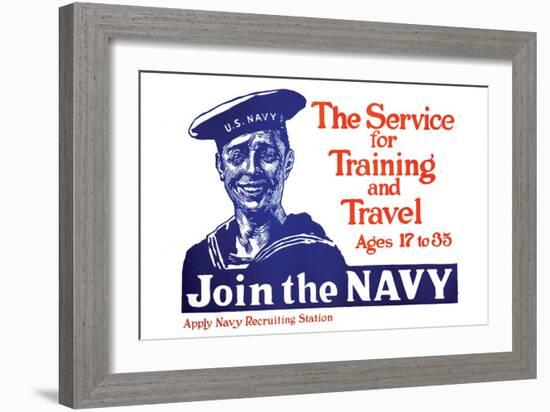 The Service for Training and Trave, Join the Navy, c.1917-James Montgomery Flagg-Framed Art Print