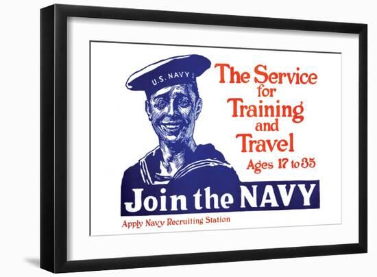 The Service for Training and Trave, Join the Navy, c.1917-James Montgomery Flagg-Framed Art Print