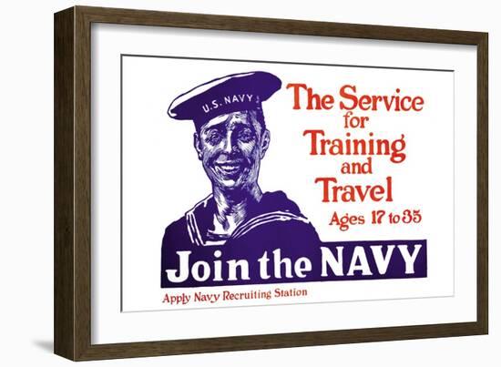 The Service for Training and Trave, Join the Navy, c.1917-James Montgomery Flagg-Framed Art Print