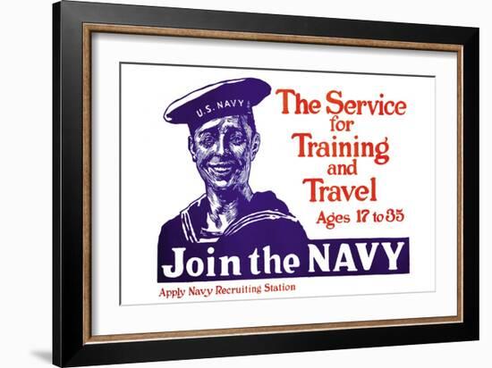 The Service for Training and Trave, Join the Navy, c.1917-James Montgomery Flagg-Framed Art Print