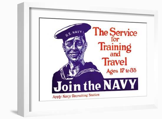 The Service for Training and Trave, Join the Navy, c.1917-James Montgomery Flagg-Framed Art Print