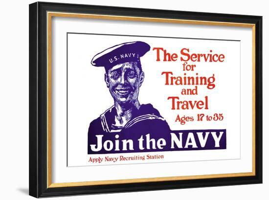 The Service for Training and Trave, Join the Navy, c.1917-James Montgomery Flagg-Framed Art Print