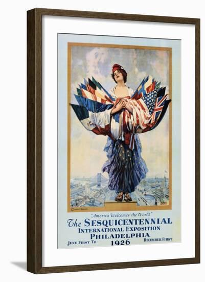 The Sesquicentennial International Exposition - Philadelphia 1926 Poster-Dan Smith-Framed Photographic Print